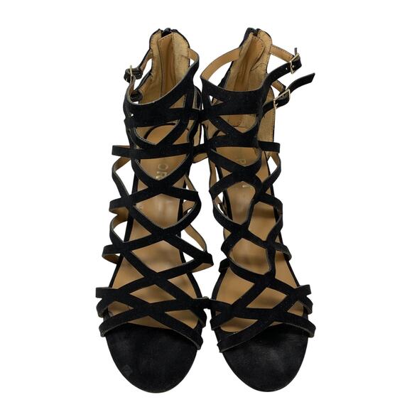 Report Kareena Cage Heels Womens Size 9 Faux Leather Strappy Black - Picture 3 of 8